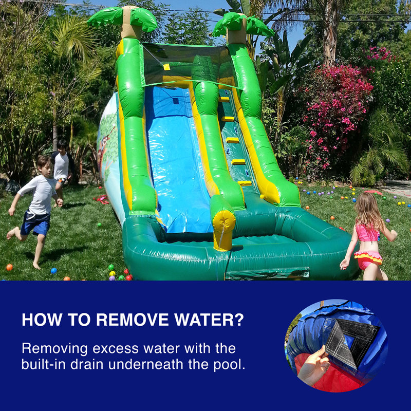 JumpOrange 12 FT Safari Commercial Grade Water Slide with Pool for Kids